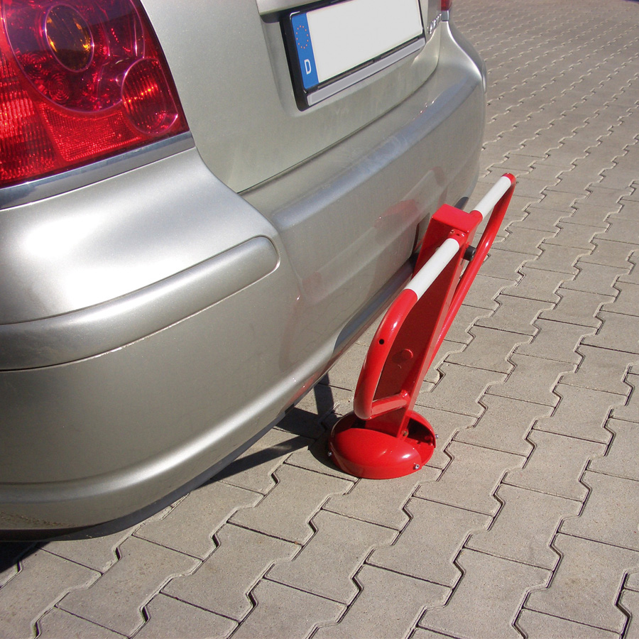 Anfahrsichere Parkplatzsperre,umlegbar, mit Profilzylinderschloss