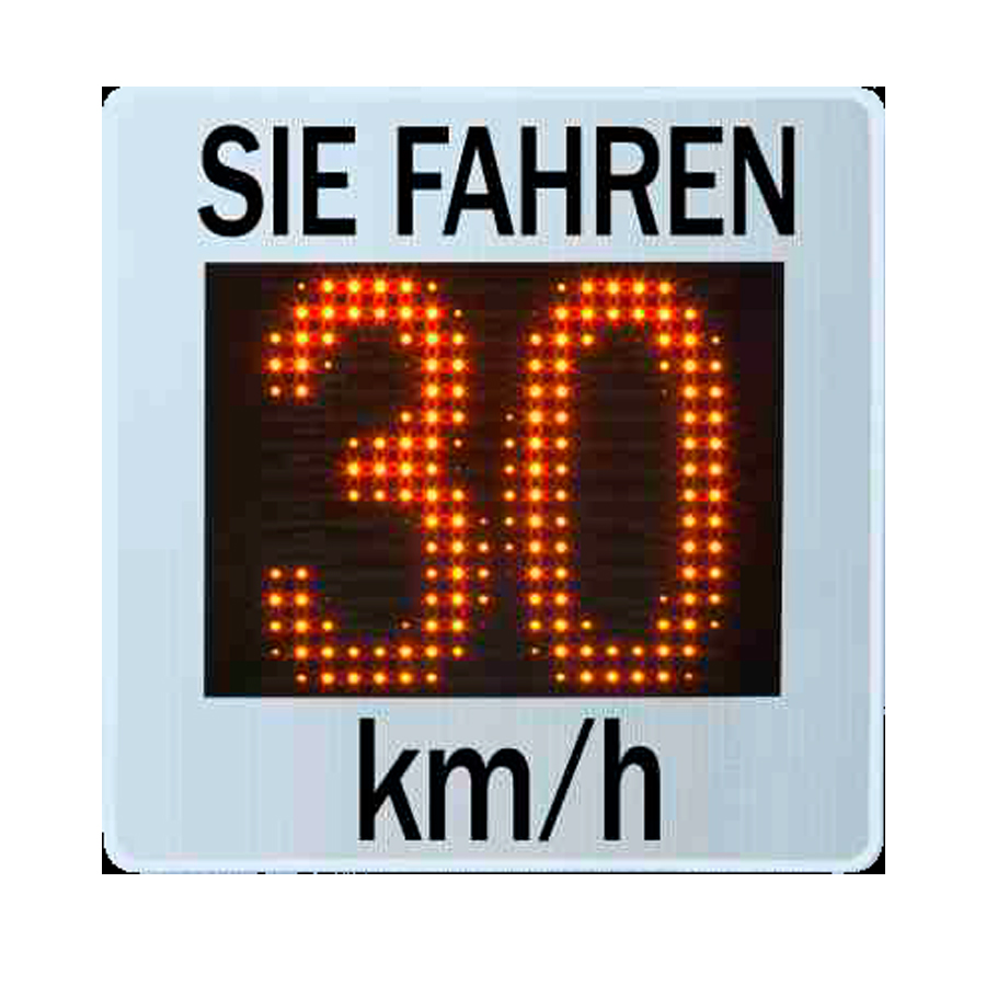 Geschwindigkeitsanzeige GR33L Sie fahren - km/h Einfarbig - Orange