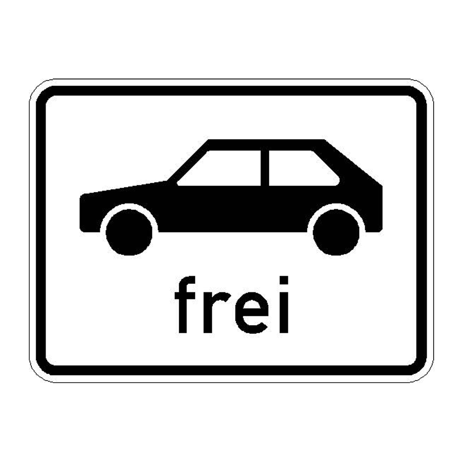 Verkehrszeichen (1024-10) - StVO Personenkraftwagen frei
