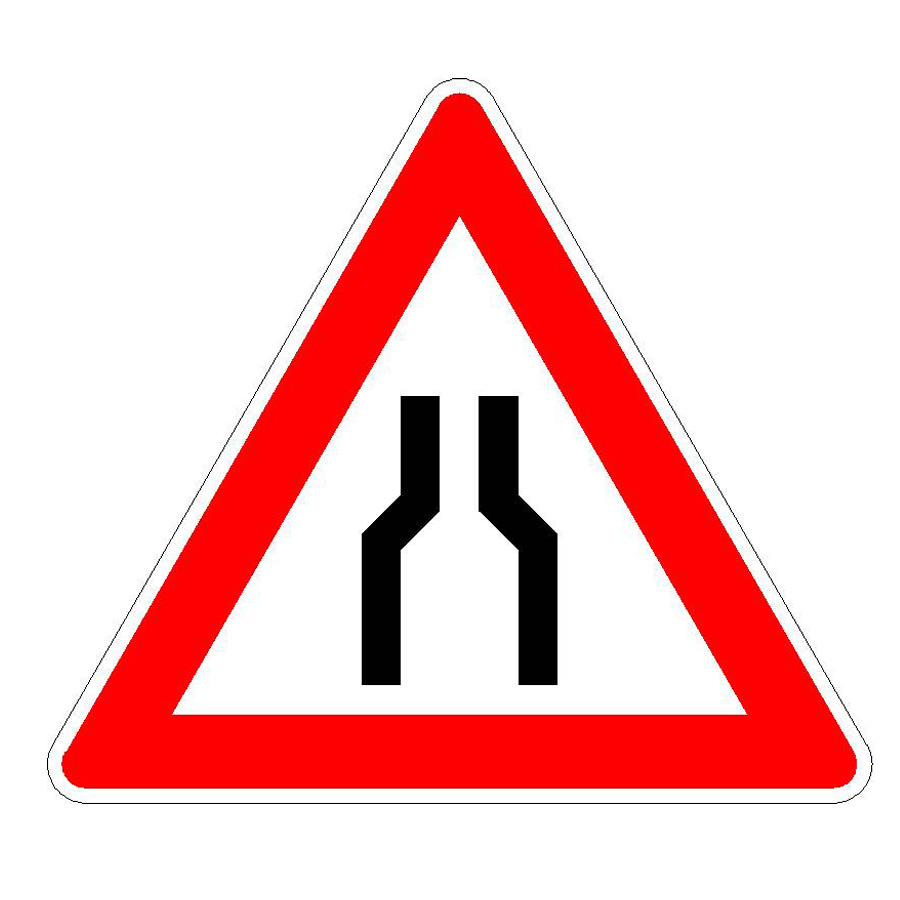 Verkehrszeichen (120) - StVO Verengte Fahrbahn