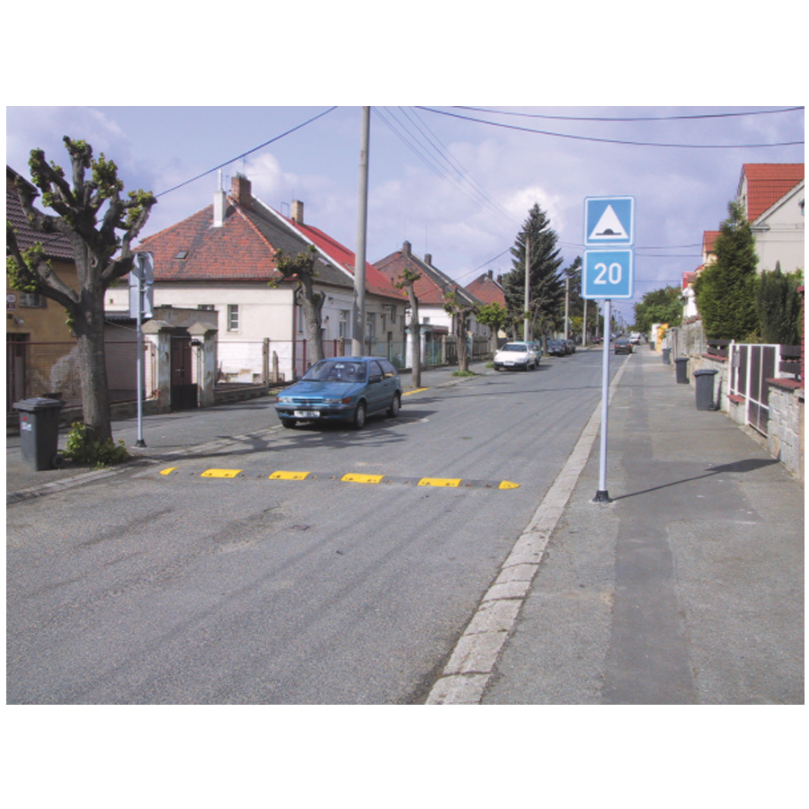 Tempo-Hemmschwelle bis 20 km/h, gelb