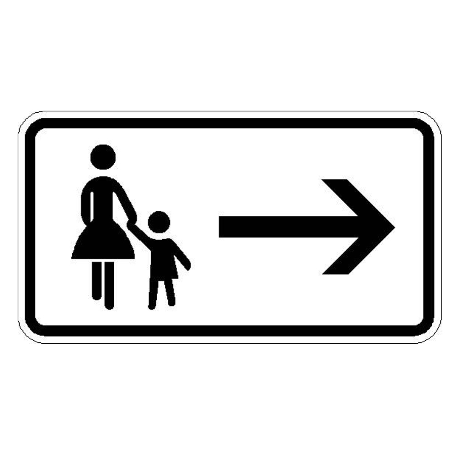 Verkehrszeichen (1000-22) -StVO Fußgänger Gehweg gegenüber benutzen - rechtsweisend