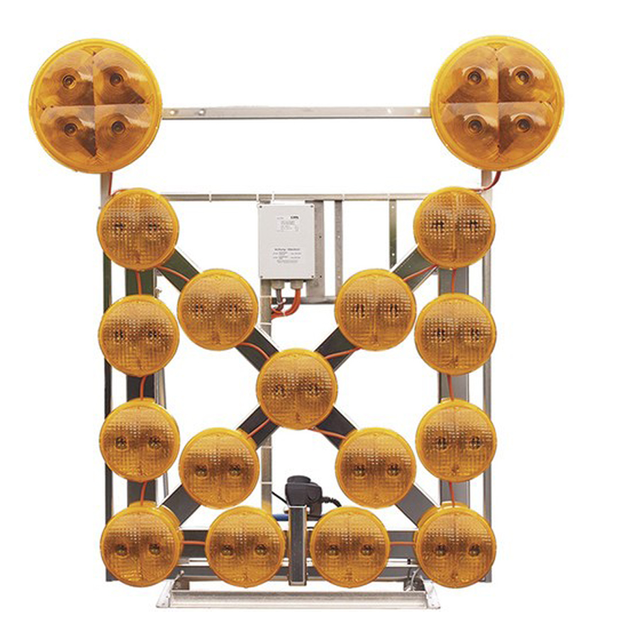 Kleiner LED-Blinkpfeil LP 15/S L8H NiBus, 12/24 V ,mit Zweifach Lichtwarnanlage Multi-Light 340 LED L9H