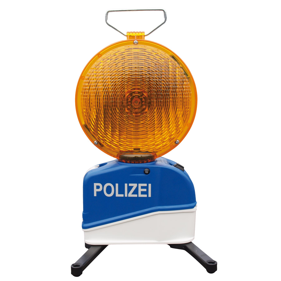 Star-Flash LED Typ 627 A  Führungslichtanlage "POLIZEI" ,einseitig gelb,mit integriertem Lithium-Ferro Akkupack