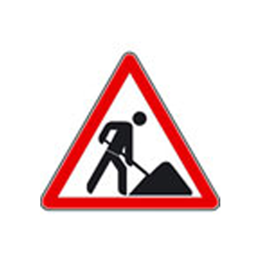 Kinder Baustellenschild Motiv: Bauarbeiter