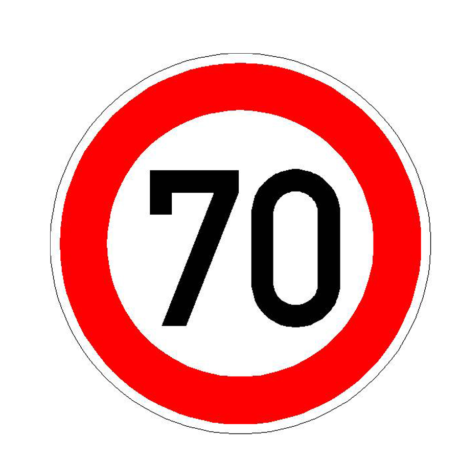  Verkehrszeichen - StVO  Zulässige Höchstgeschwindigkeit ,RA1 ausgerüstet