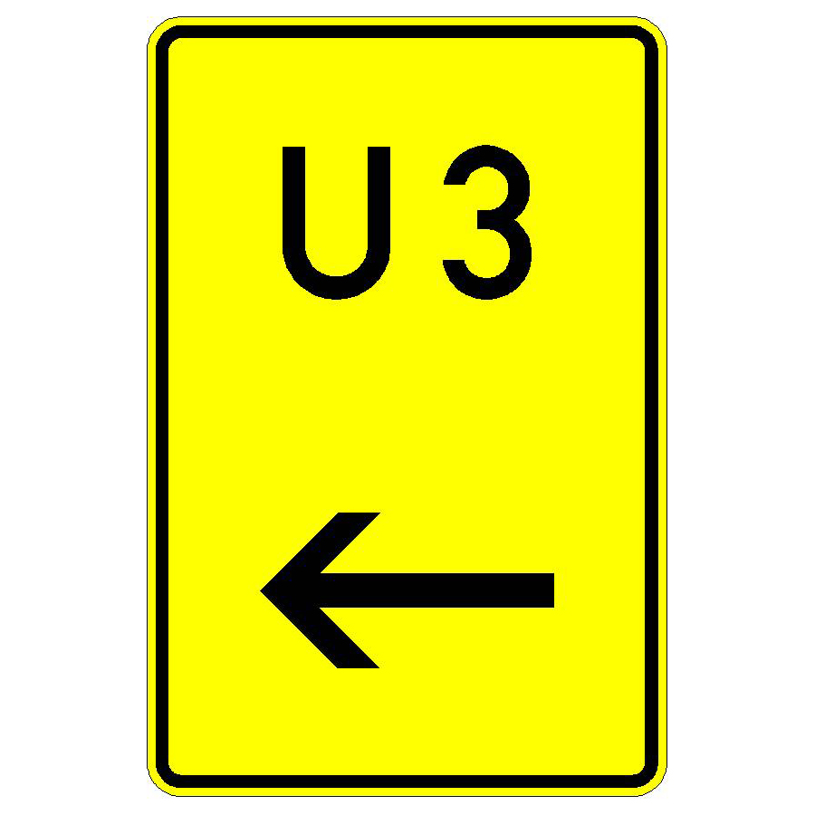 Verkehrszeichen (455-11)-  StVO Nummerierte Umleitung (links vorbei)