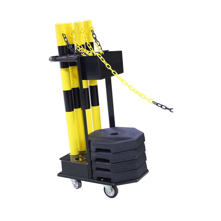 Lager- und Transportgestell mit Kettenpfostenset gelb (KPS-GS)