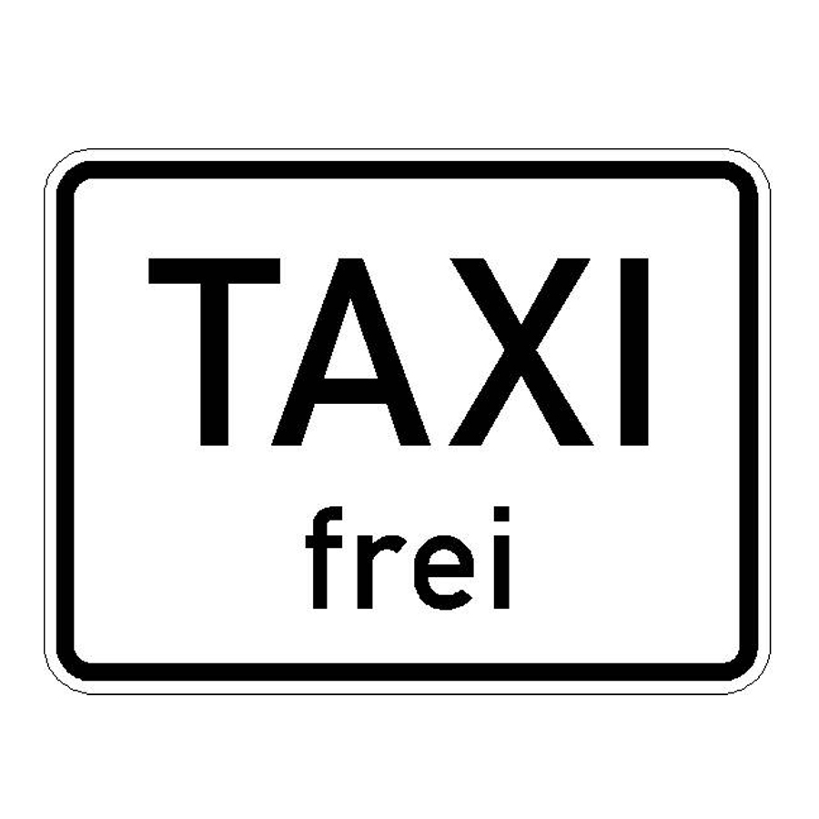 Verkehrszeichen (1026-30) -STVO Taxi frei
