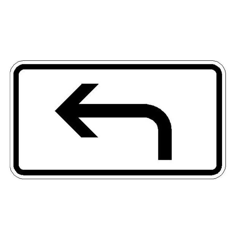 Verkehrszeichen (1000-11) - StVO Richtung der Gefahrenstelle, linksweisend