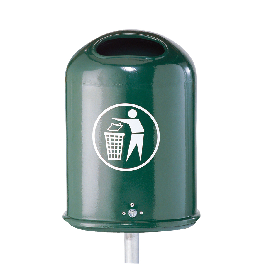 Abfallbehälter oval feuerverzinkt