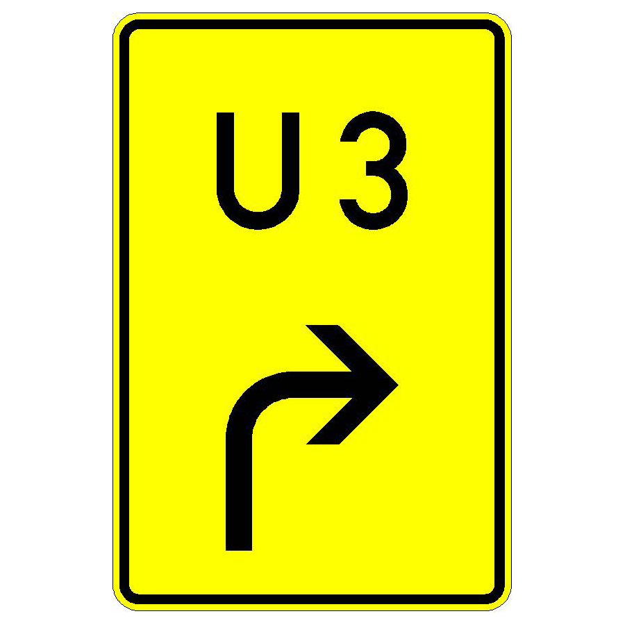 Verkehrszeichen (455-20)-  StVO Nummerierte Umleitung (rechtsweisend)