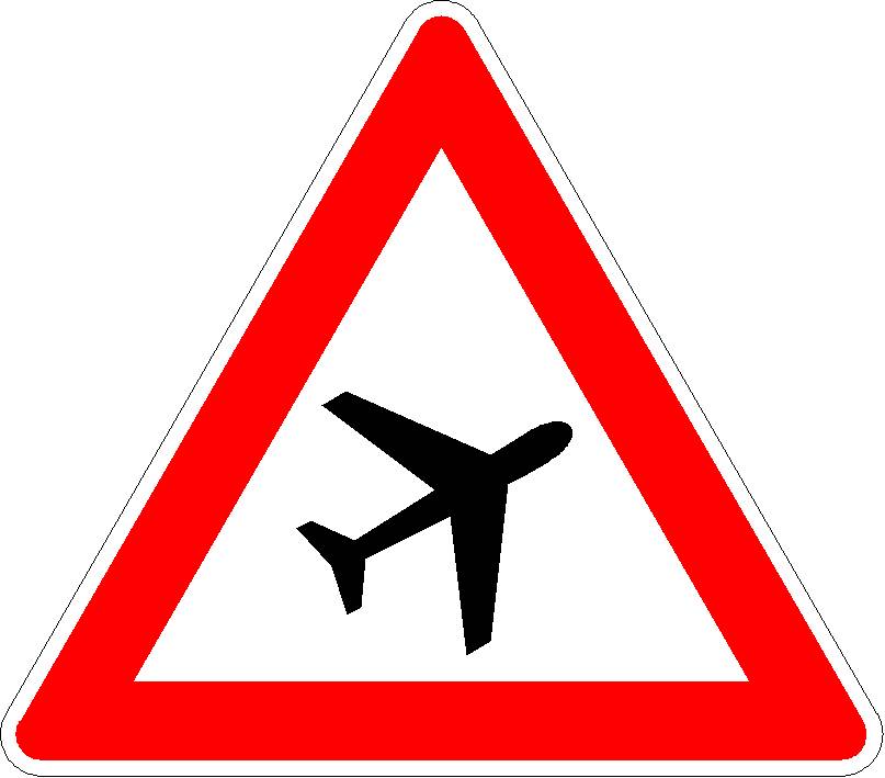 Verkehrszeichen (101-20) - StVO Flugbetrieb, Aufstellung links
