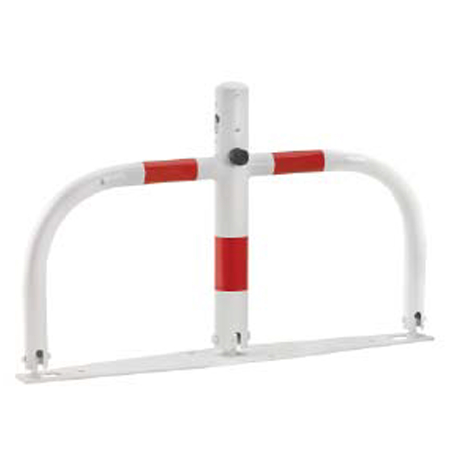 Parkplatzbügel rot/weiß zum Aufdübeln mit Zylinderschloss