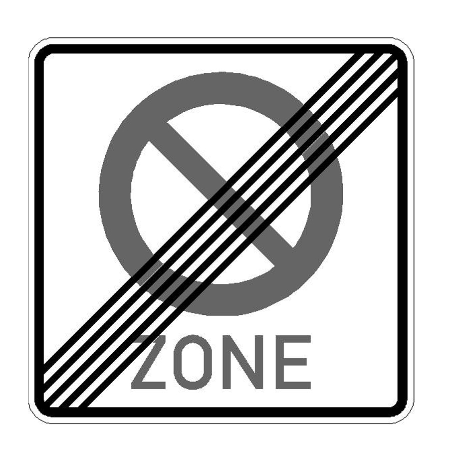 Verkehrszeichen (292-50) -  StVO Ende eines eingeschränkten Halteverbot für eine Zone