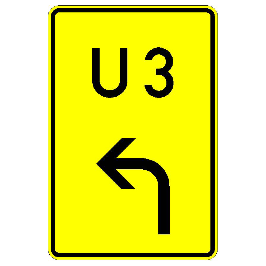 Verkehrszeichen (455-10)-  StVO Nummerierte Umleitung (linksweisend)