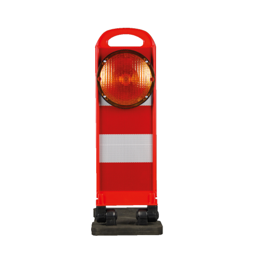 Flashmax, rotes Panel mit gelber LED-Blinkleuchte