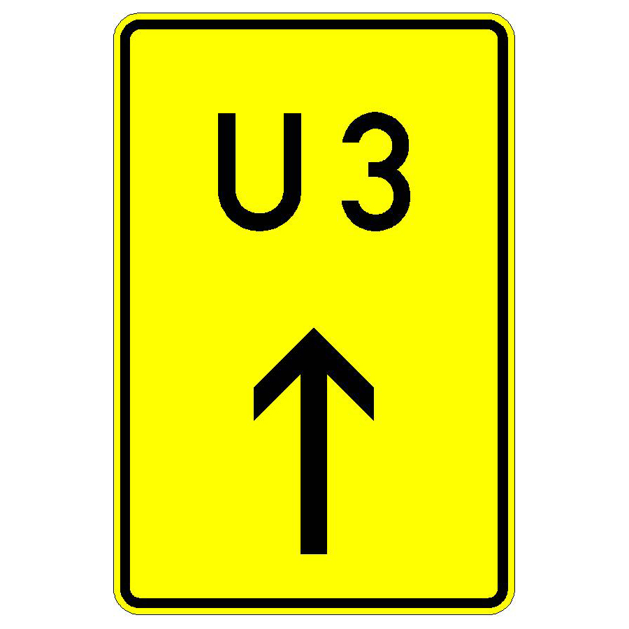 Verkehrszeichen (455-30)-  StVO Nummerierte Umleitung (geradeausweisend)