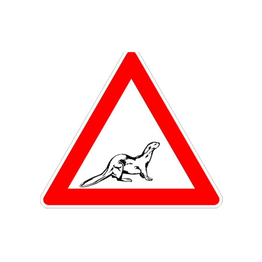  Verkehrsschild "Achtung Otter Sondermotiv "hell"  Dreieck SL630x2mm