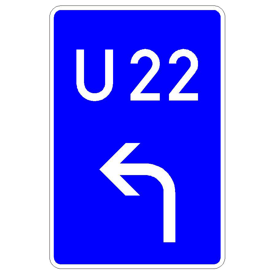 Verkehrszeichen (460-10)-  StVO Bedarfsumleitung (linksweisend), RA1 ausgerüstet