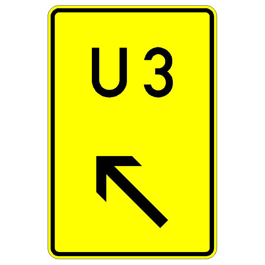 Verkehrszeichen (455-12)-  StVO Nummerierte Umleitung (hier links)