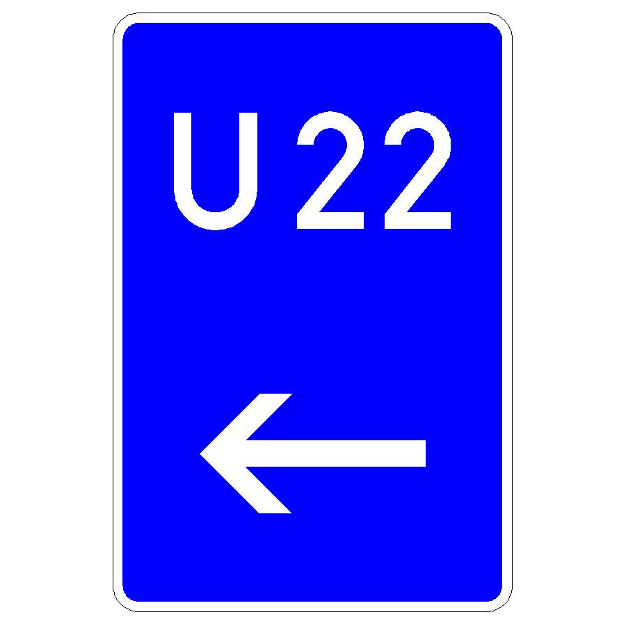 Verkehrszeichen (460-11)-  StVO Bedarfsumleitung (links-vorbei), RA1 ausgerüstet