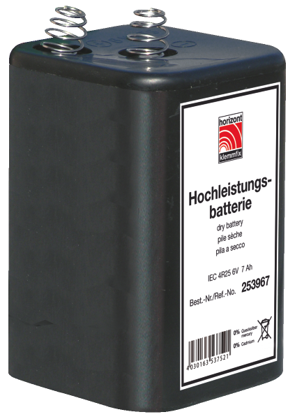 Blockbatterie IEC 4 R 25 6 V- / 7 Ah