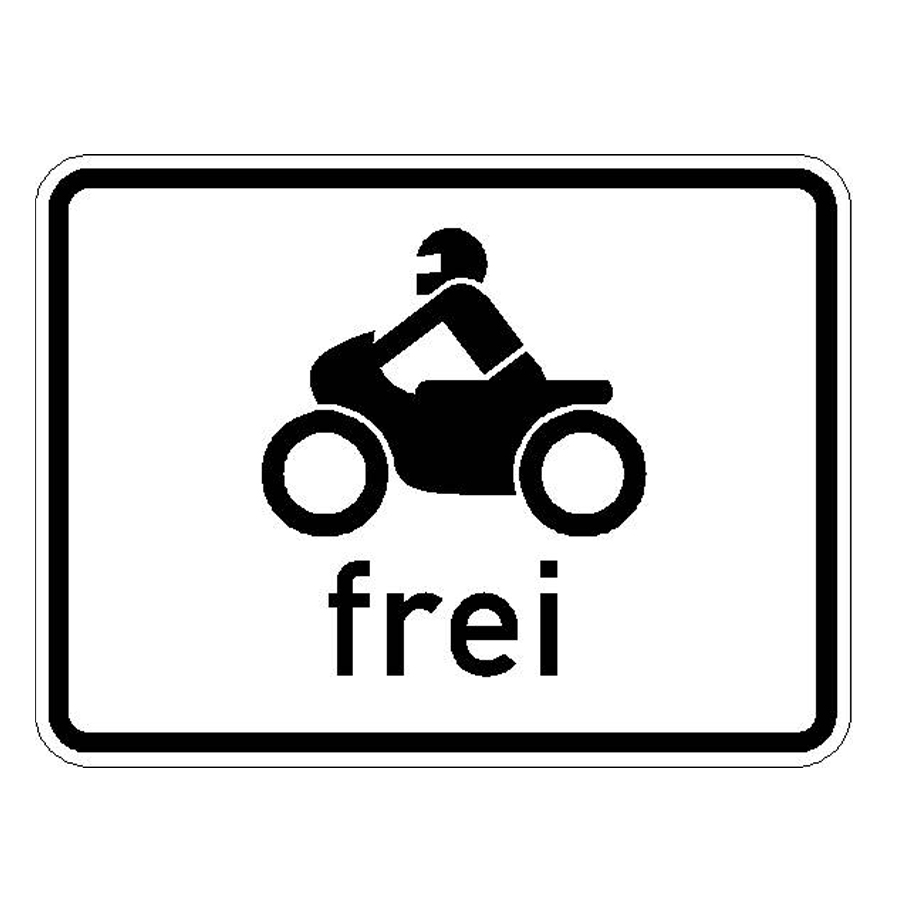 Verkehrszeichen (1022-12) - StVO Krafträder, auch mit Beiwagen, Kleinkrafträder und Mofas frei