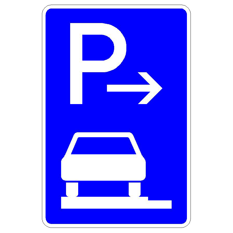 Verkehrszeichen (315-61) - StVO Parken auf Gehwegen (Anfang)