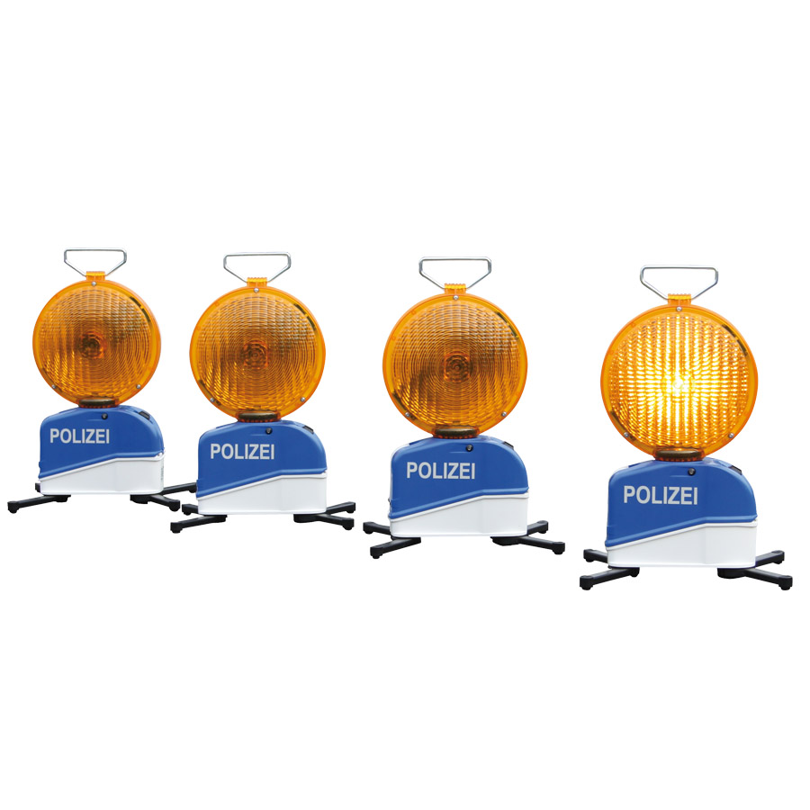 Star-Flash LED Typ 627 A  Führungslichtanlage "POLIZEI" ,einseitig gelb,mit integriertem Lithium-Ferro Akkupack