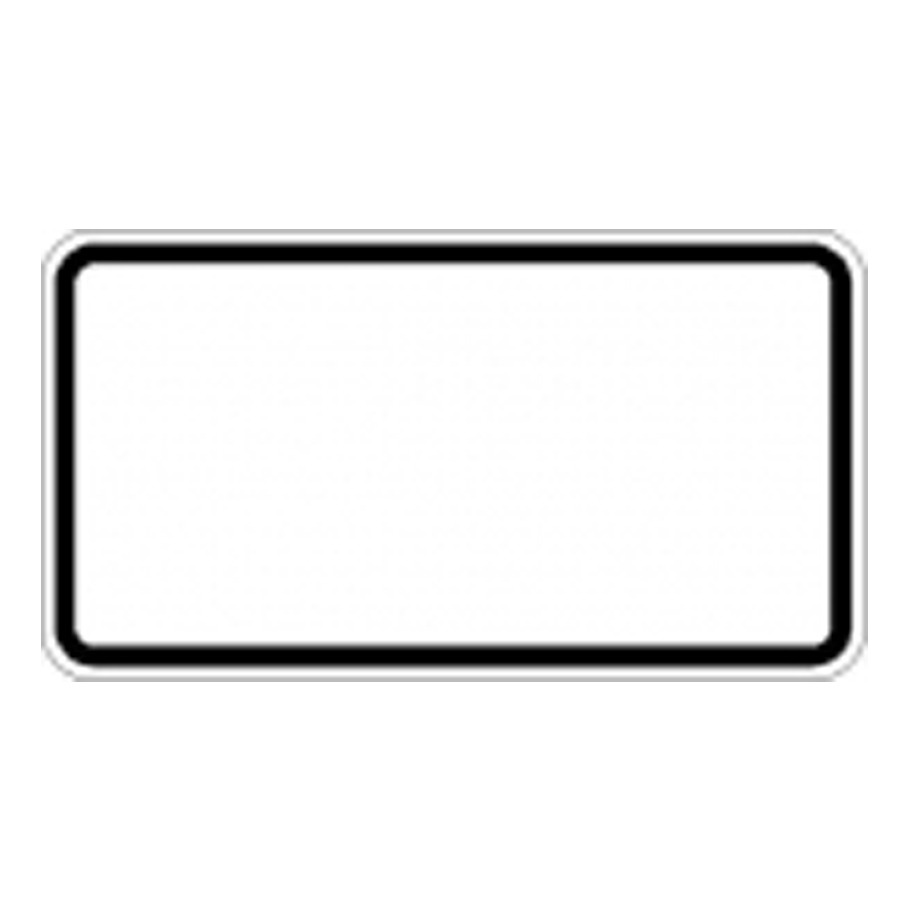 Zusatzzeichen ohne Text,Grund weiß,Rand schwarz