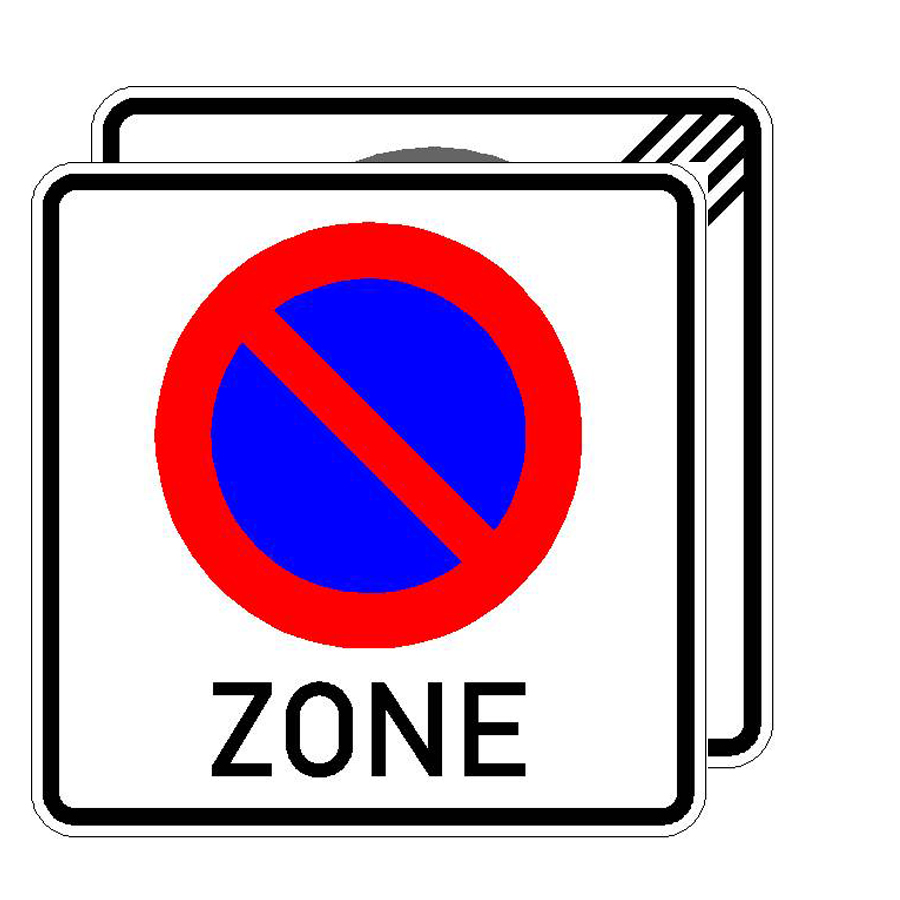 Verkehrszeichen (292-40) -  StVO Beginn/ Ende eines eingeschränkten Halteverbot für eine Zone