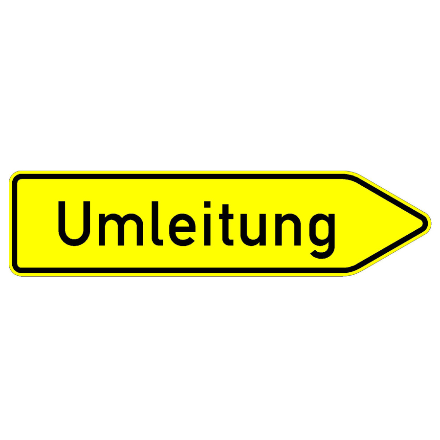Verkehrszeichen (454-20) -  StVO Umleitungswegweiser (rechtsweisend) Retroreflektierend RA2 ausgerüstet
