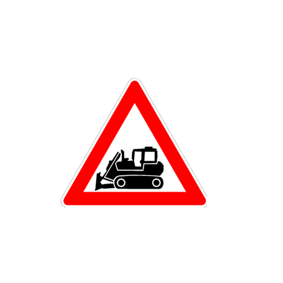 Kinder Baustellenschild Motiv: Planierraupe