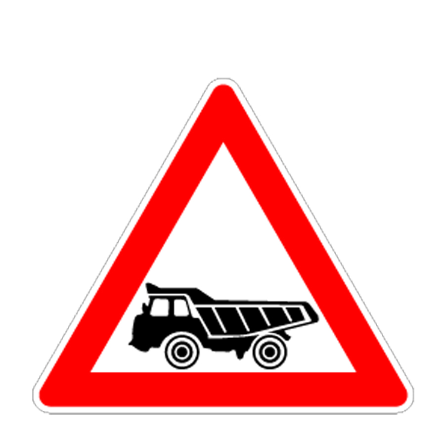 Kinder Baustellenschild Motiv: Muldenkipper