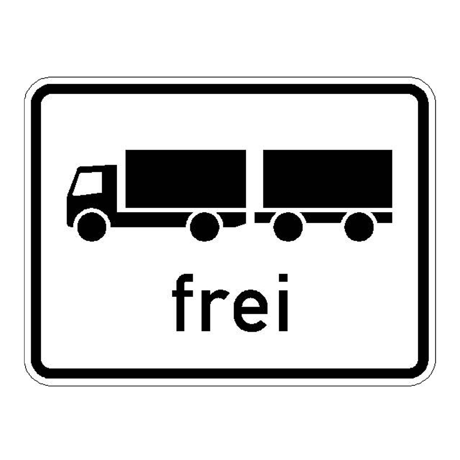 Verkehrszeichen (1024-13) -STVO Lastkraftwagen mit Anhänger frei