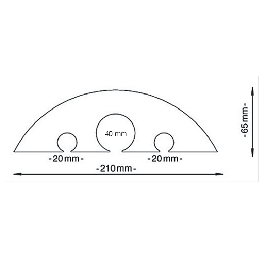 Kabelbrücke gelb, aus Gummi nach unten offen