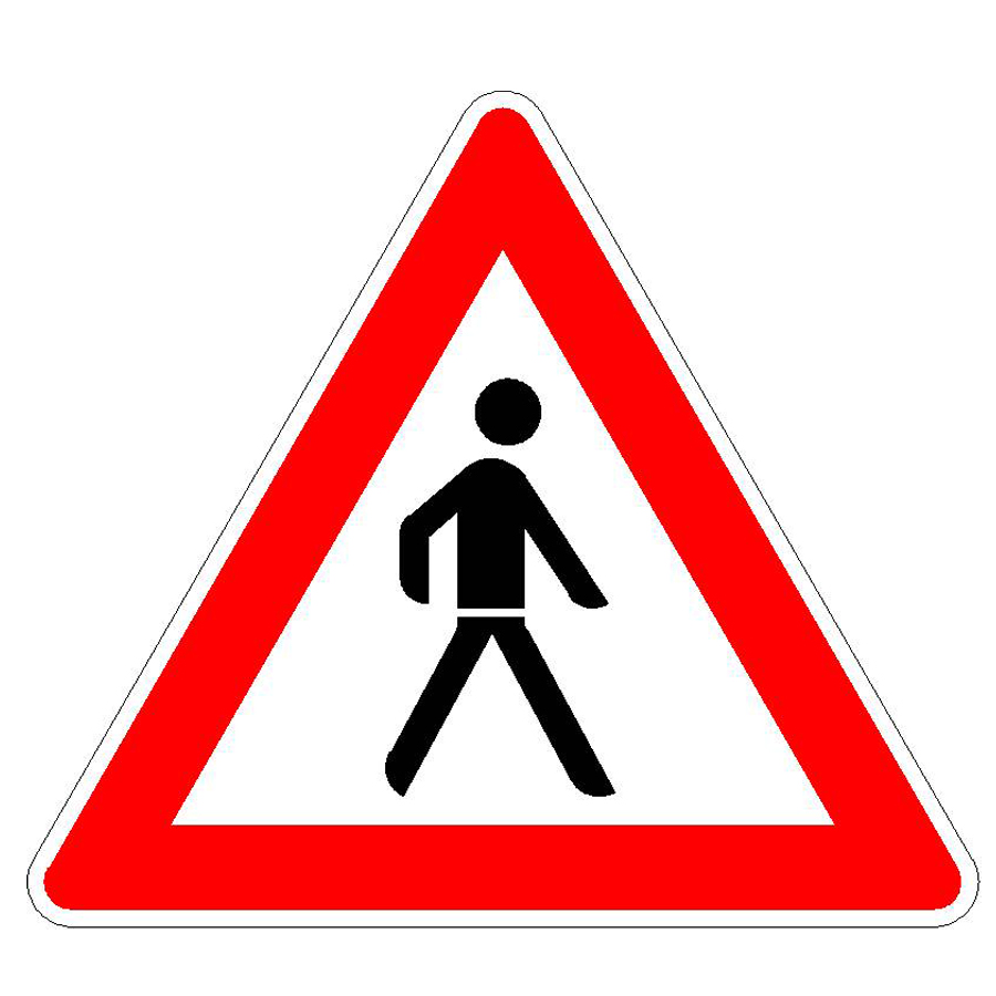 Verkehrszeichen (133-20) - StVO Fußgänger (Aufstellung links)