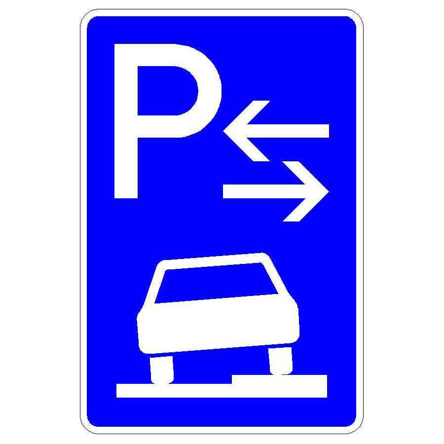 Verkehrszeichen (315-58) - StVO Parken auf Gehwegen (Mitte)