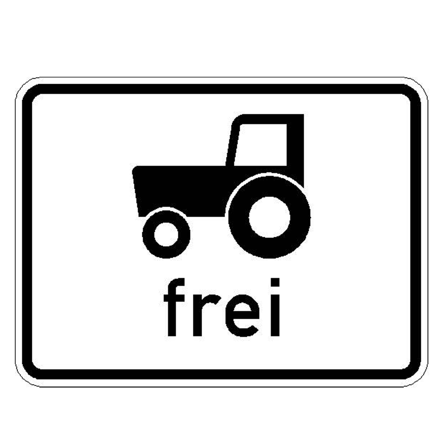 Verkehrszeichen (1024-17) -STVO Kraftfahrzeuge und Züge, die nicht schneller als 25 km/h fahren können oder dürfen, frei